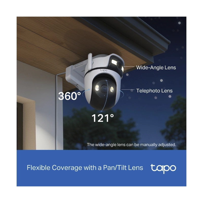 Camara De Seguridad Exterior Tp-Link (Tapo C545D) Wifi, Doble Lente, 2K 3Mp, Vision Nocturna Color, Deteccion De Movimiento Ia, Seguimiento Inteligent 11 Camara De Seguridad Exterior Tp-Link (Tapo C545D) Wifi, Doble Lente, 2K 3Mp, Vision Nocturna Color, Deteccion De Movimiento Ia, Seguimiento Inteligent - Imagen 11