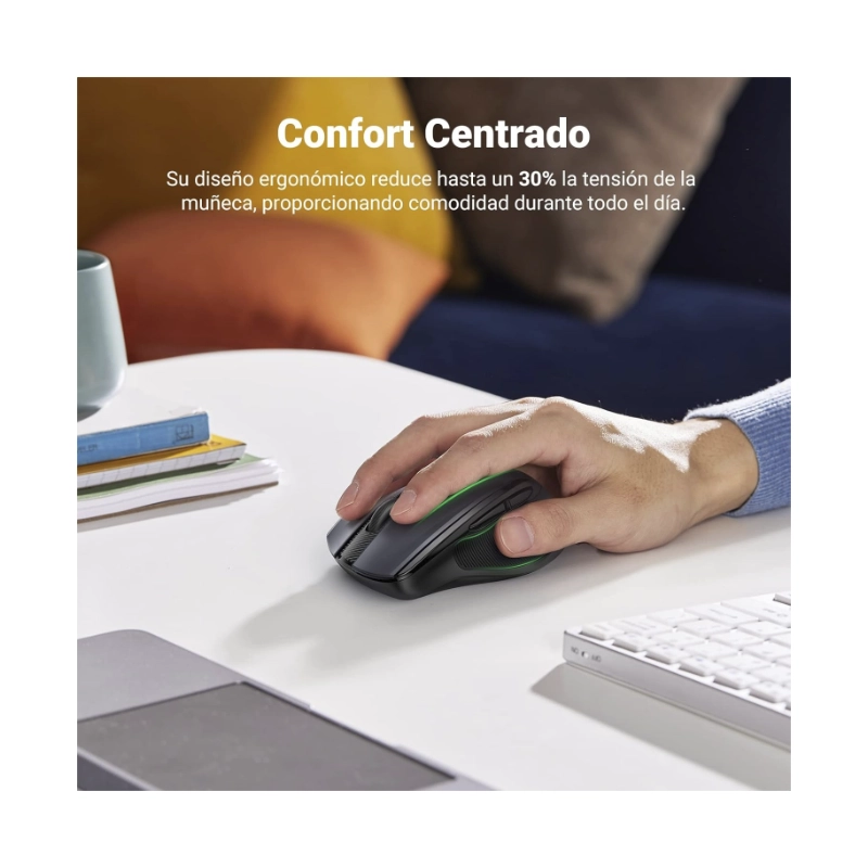 Mouse Inalambrico Ugreen Mu006 (15063) Gris, 6 Botones Silenciosos, Ergonomico, 4000 Dpi 3 Mouse Inalambrico Ugreen Mu006 (15063) Gris, 6 Botones Silenciosos, Ergonomico, 4000 Dpi - Imagen 3