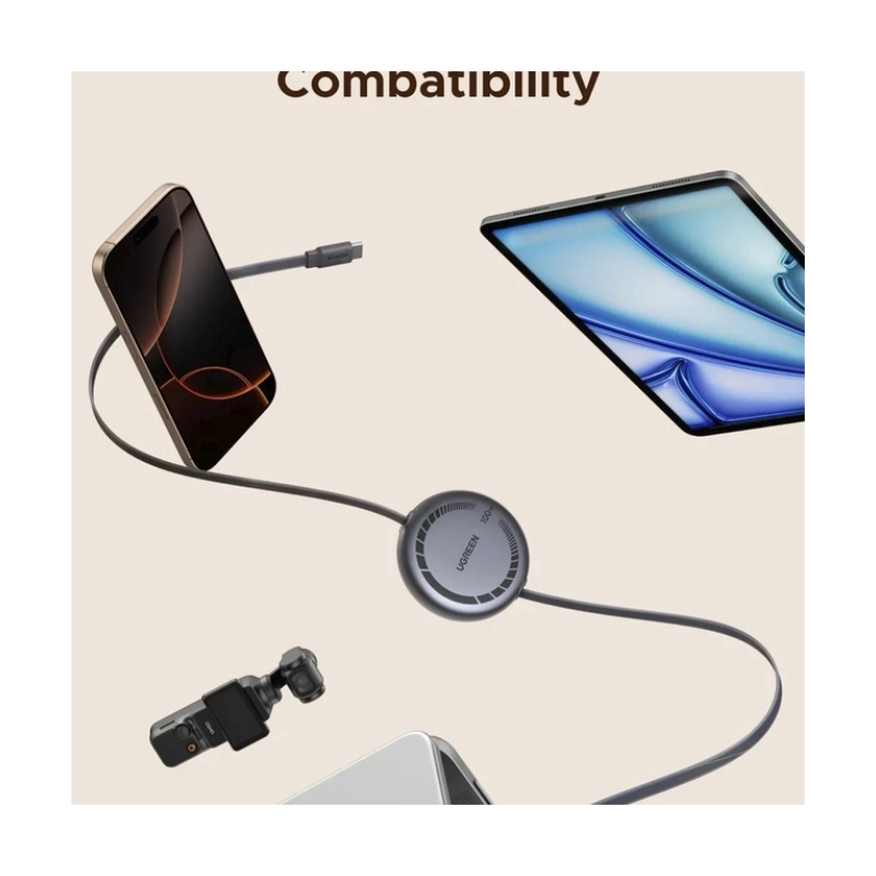 Cable De Carga & Datos Usb-C A Usb-C Retractil Ugreen L531 (65905) 100W De Carga Rapida, Anti-Enredos, 1 Metro 3 Cable De Carga & Datos Usb-C A Usb-C Retractil Ugreen L531 (65905) 100W De Carga Rapida, Anti-Enredos, 1 Metro - Imagen 3