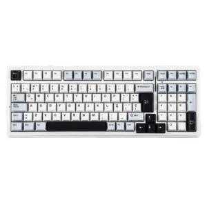 Teclado Aula (F99) Azul/Blanco/Morado Oscuro, Mecanico, Switch Grey Wood V3, Led-Rgb