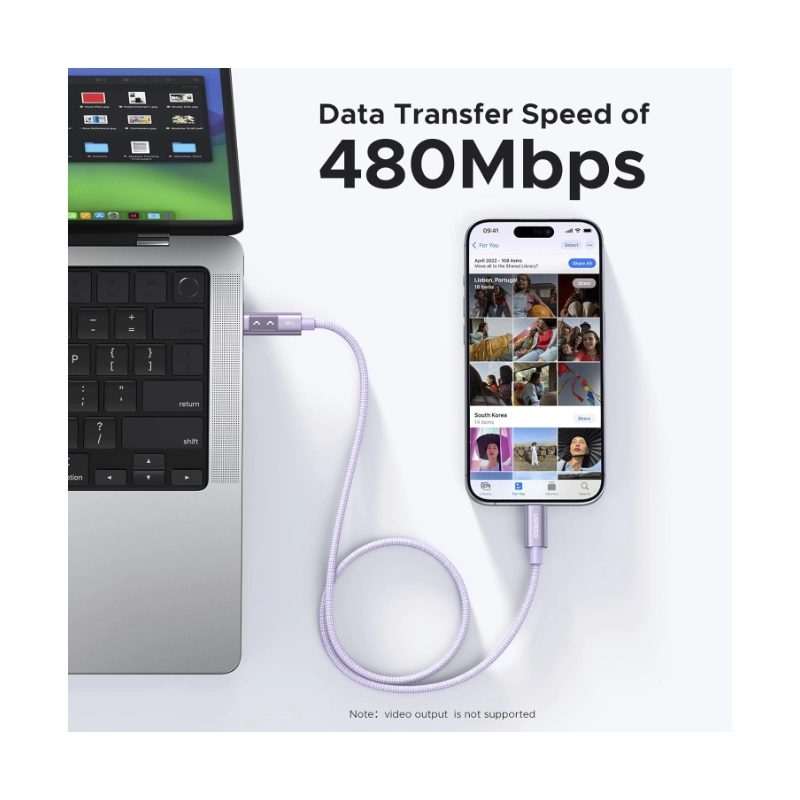 Cable De Carga & Datos Usb-C A Usb-C Ugreen L509 (65092) Purpura, 100W De Carga Rapida, Con Pantalla Led, Para Iphone 16, 1 Metro 5 Cable De Carga & Datos Usb-C A Usb-C Ugreen L509 (65092) Purpura, 100W De Carga Rapida, Con Pantalla Led, Para Iphone 16, 1 Metro - Imagen 5