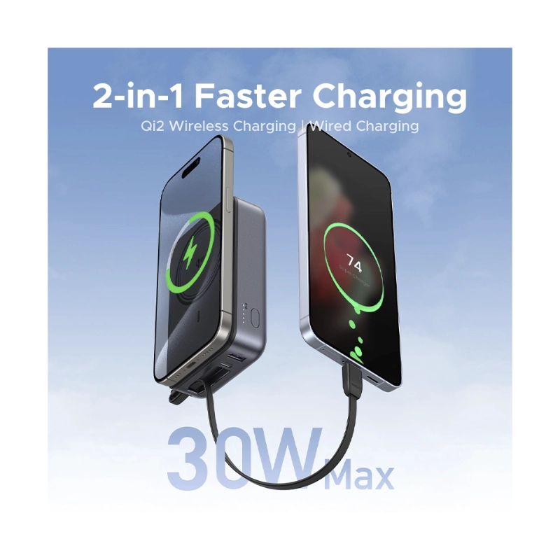 Power Bank Ugreen Pb567 (55450B) Magnetico, 15W Con Tecnologia Qi2, Incluye Cable Usb-C, Compatibilidad Ios Y Android, 20000Mah 6 Power Bank Ugreen Pb567 (55450B) Magnetico, 15W Con Tecnologia Qi2, Incluye Cable Usb-C, Compatibilidad Ios Y Android, 20000Mah - Imagen 6