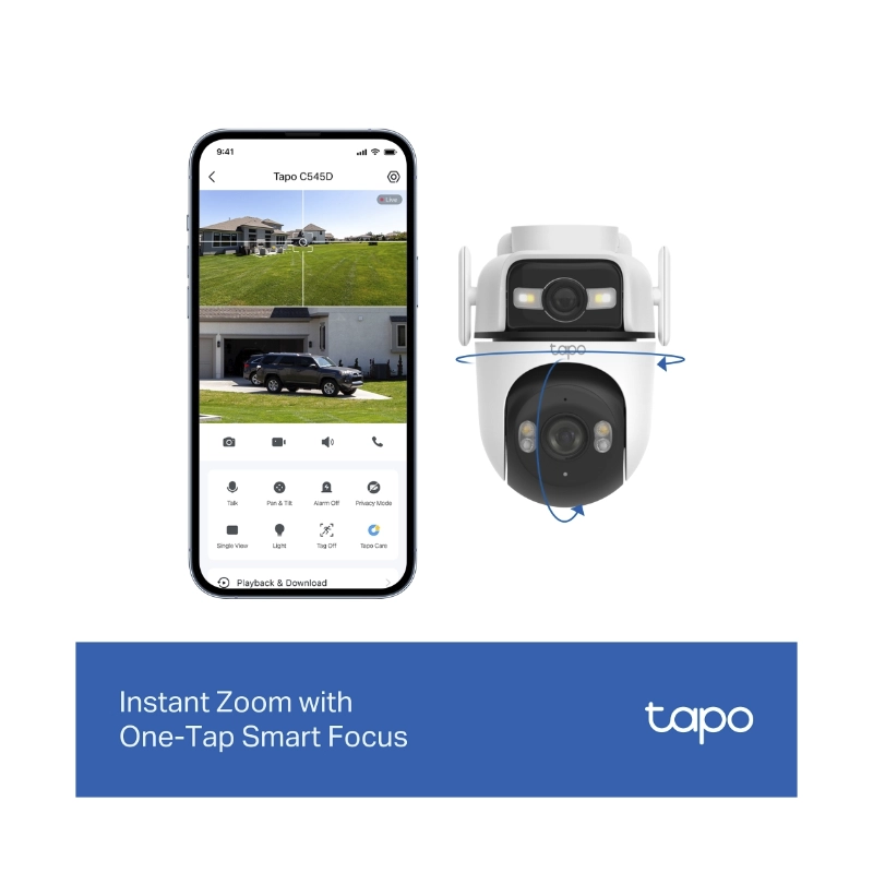 Camara De Seguridad Exterior Tp-Link (Tapo C545D) Wifi, Doble Lente, 2K 3Mp, Vision Nocturna Color, Deteccion De Movimiento Ia, Seguimiento Inteligent 7 Camara De Seguridad Exterior Tp-Link (Tapo C545D) Wifi, Doble Lente, 2K 3Mp, Vision Nocturna Color, Deteccion De Movimiento Ia, Seguimiento Inteligent - Imagen 7
