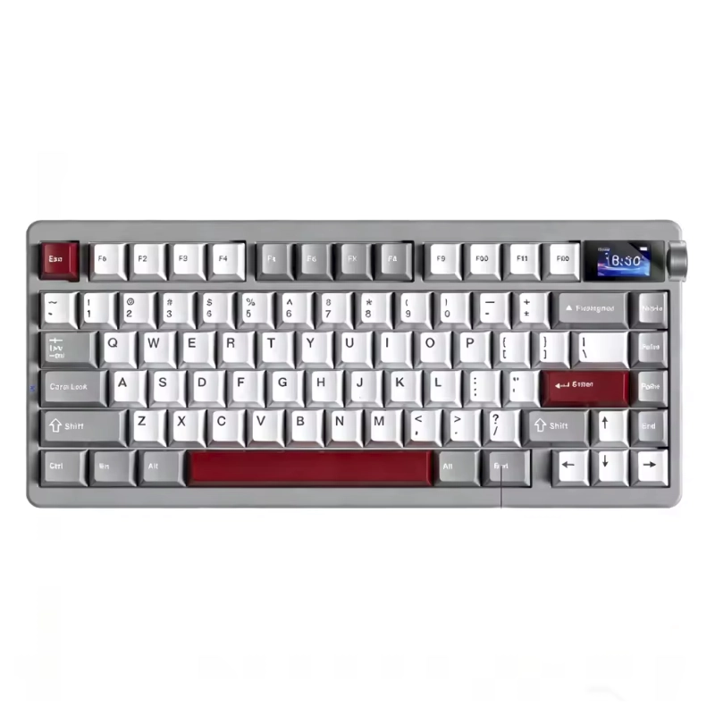 Teclado Inalambrico Aula 75% (Nova75-W) Rojo/Gris/Blanco, Trimodo, Mecanico, Switch Caramel Latte, Pantalla Tft Inteligente Y Perilla, Led-Rgb 1 Teclado Inalambrico Aula 75% (Nova75-W) Rojo/Gris/Blanco, Trimodo, Mecanico, Switch Caramel Latte, Pantalla Tft Inteligente Y Perilla, Led-Rgb