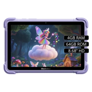 Tablet Blackview (Link 1 Kids-P) Purpura, Pantalla Hd 8.68, 64Gb Rom, 4Gb Ram, 5000Mah, Android 16, Cam 8Mp-5Mp